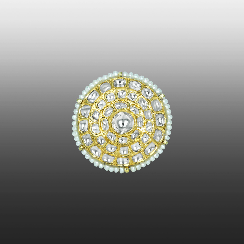 Polki Borla with Pearl Halo and String